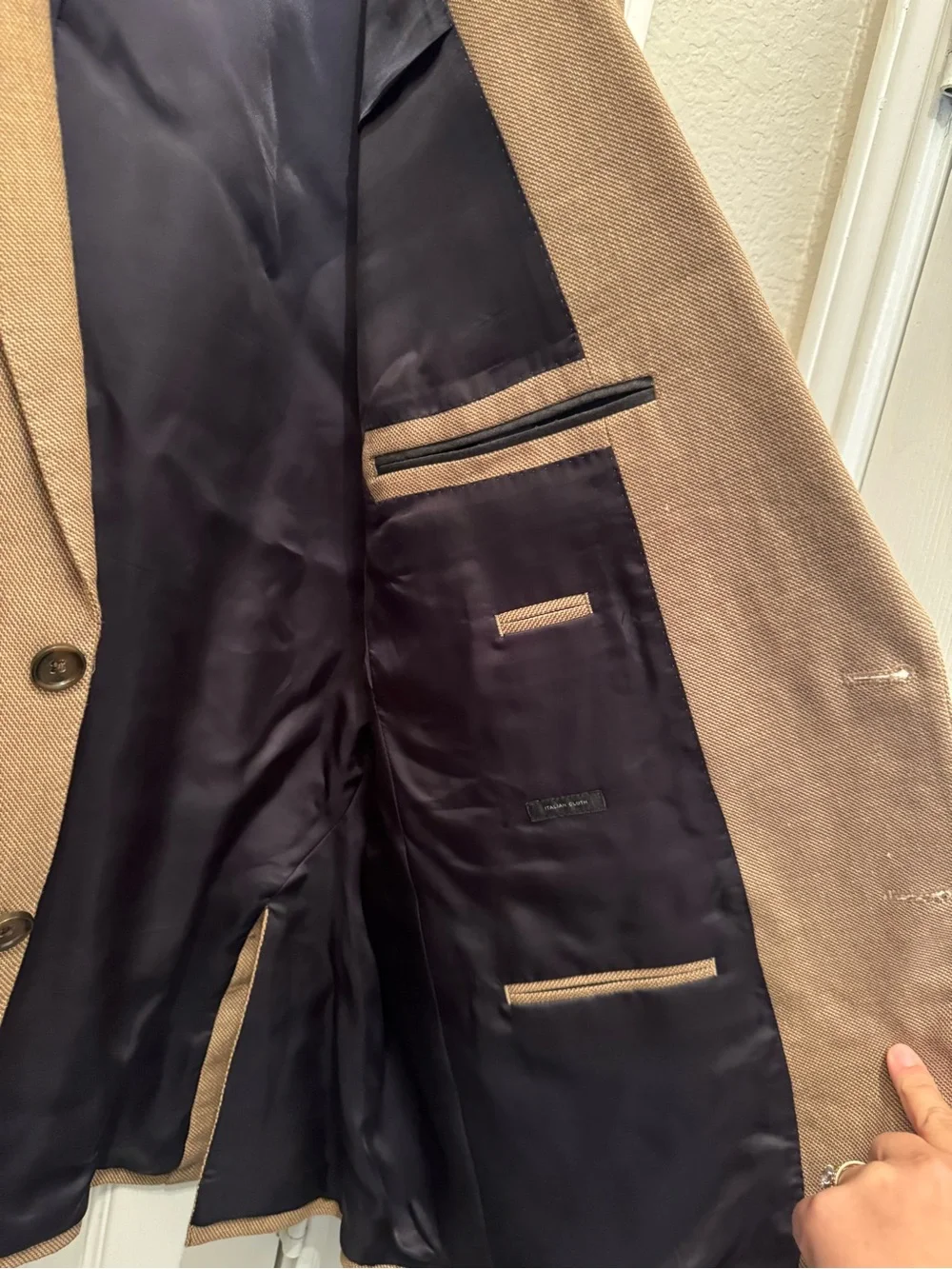 J.Crew Ludlow Men’s Brown Linen Suit 46R W40 L32 + Garment Bag
